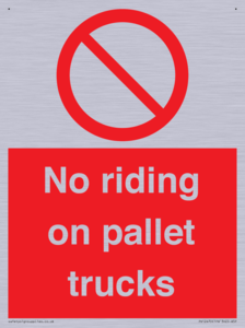 No riding on pallet trucks